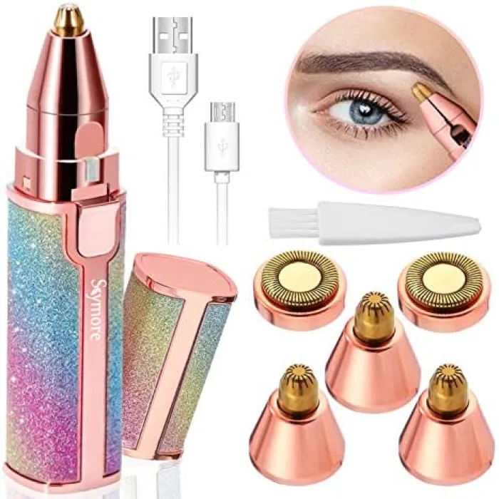 2 in 1 Flawless Eyebrow Hair Remover Stylish & Fashionable Rechargeable Facial Hair Trimmer for Women Painless
