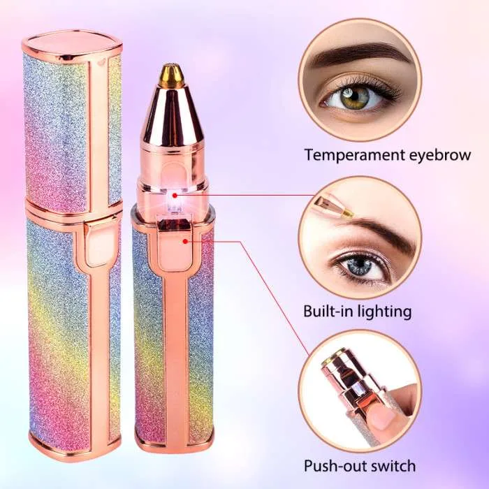 2 in 1 Flawless Eyebrow Hair Remover Stylish & Fashionable Rechargeable Facial Hair Trimmer for Women Painless