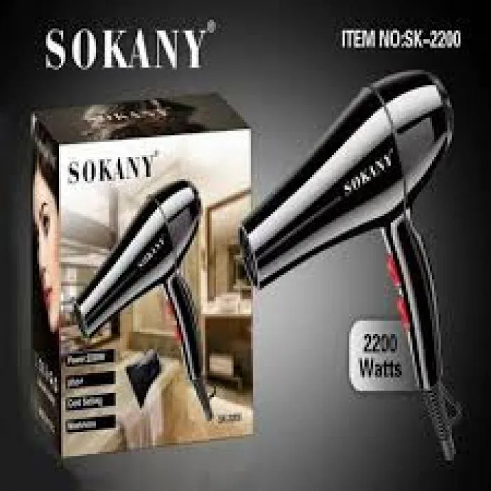 Sokany SK-2200 Hair dryer, 2200 watt, Black